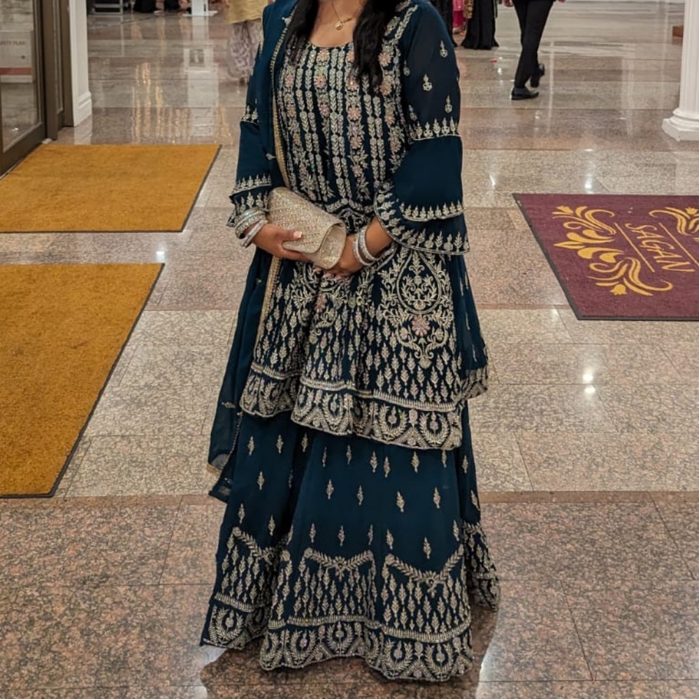 Emerald Green and Silver Lehenga